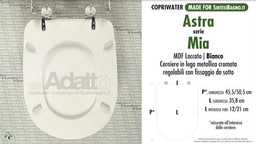 Abattant wc MADE pour MIA ASTRA modèle. Type ADAPTABLE. Prix économique