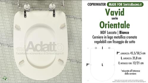 Abattant wc MADE pour ORIENTALE VAVID modèle. Type ADAPTABLE. Prix économique