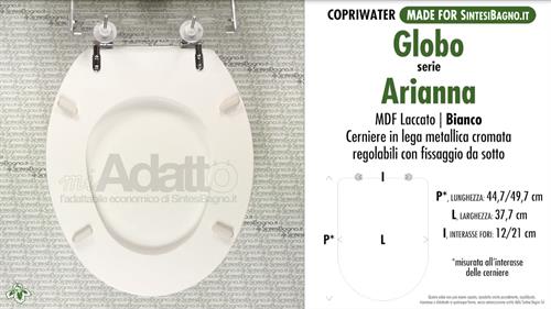 WC-Seat MADE for wc ARIANNA GLOBO Model. Type ADAPTABLE. Cheap price
