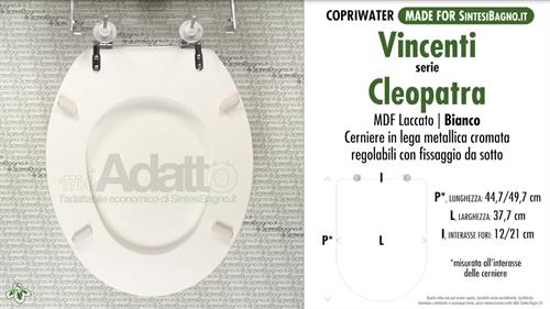Abattant wc MADE pour CLEOPATRA VINCENTI modèle. Type ADAPTABLE. Prix économique