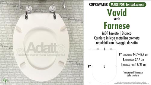 WC-Seat MADE for wc FARNESE VAVID Model. Type ADAPTABLE. Cheap price