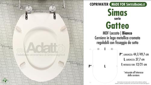 Abattant wc MADE pour GATTEO SIMAS modèle. Type ADAPTABLE. Prix économique