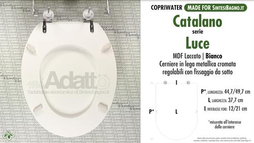 Abattant wc MADE pour LUCE CATALANO modèle. Type ADAPTABLE. Prix économique