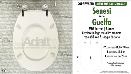 Abattant wc MADE pour GUELFA SENESI modèle. Type ADAPTABLE