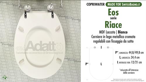 Abattant wc MADE pour RIACE EOS modèle. Type ADAPTABLE. Prix économique