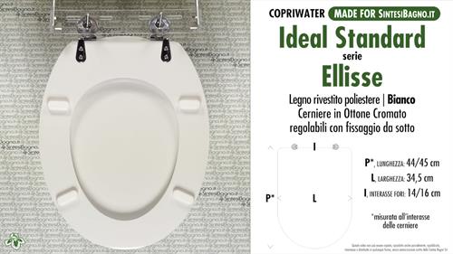 WC-Seat MADE for wc ELLISSE IDEAL STANDARD Model. Type DEDICATED. Wood Covered