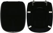 WC-Seat MADE for wc FLEO DOLOMITE Model. BLACK. Type DEDICATED. Wood Covered