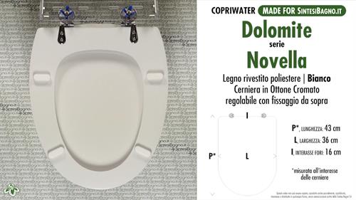 WC-Seat MADE for wc NOVELLA DOLOMITE Model. Type DEDICATED. Wood Covered