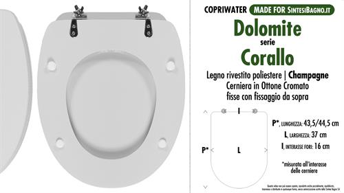 WC-Seat MADE for wc CORALLO DOLOMITE Model. Type DEDICATED. Wood Covered