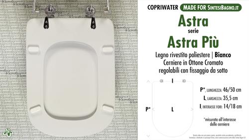 WC-Sitz MADE für wc ASTRA PIU'/ASTRA Modell. Typ GEWIDMETER