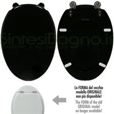 WC-Seat MADE for wc SPAZIO SCALA Model. BLACK. Type DEDICATED. Wood Covered