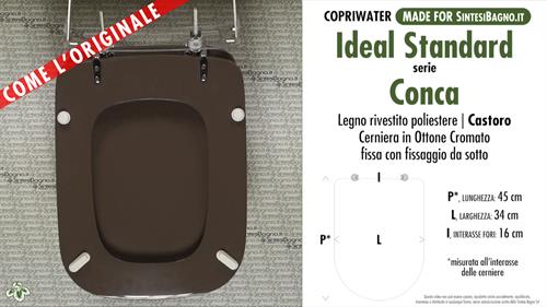 WC-Sitz MADE für wc CONCA/IDEAL STANDARD Modell. BIBER. Typ GEWIDMETER