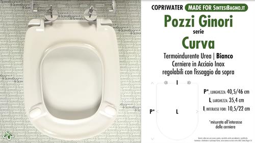 WC-Sitz MADE für wc CURVA/POZZI GINORI Modell. PLUS Quality. Duroplast