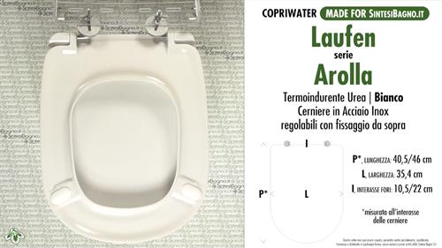 WC-Seat MADE for wc AROLLA/LAUFEN-DURAVIT model. SOFT CLOSE. PLUS Quality