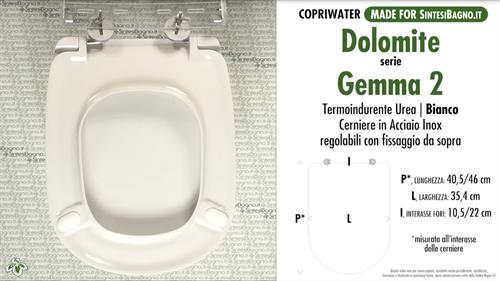Abattant wc MADE pour GEMMA 2/DOLOMITE modèle. SOFT CLOSE. PLUS Quality