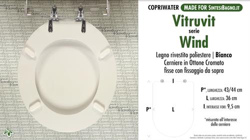 Abattant wc MADE pour WIND VITRUVIT modèle. Type DÉDIÉ. Bois recouvert