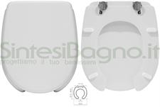 Toilet seat. DISABLED. SFERA. Coated wood. Chrome-plated brass hinges. White