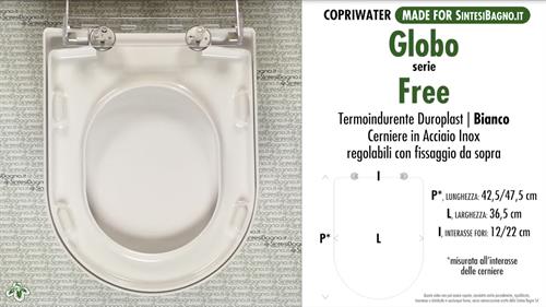WC-Seat MADE for wc Concept FREE GLOBO model. Type DEDICATED. Duroplast