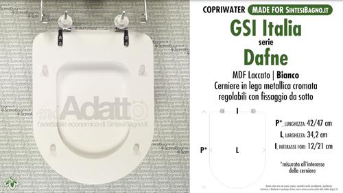 Abattant wc MADE pour DAFNE GSI modèle. Type ADAPTABLE. Prix économique
