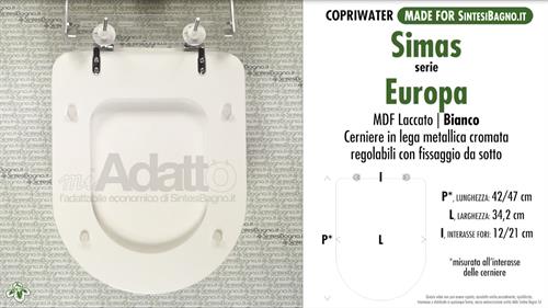 Abattant wc MADE pour EUROPA SIMAS modèle. Type ADAPTABLE. Prix économique