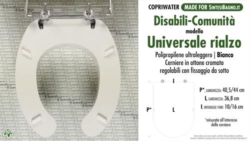 WC-Seat for wc DISABLED. UNIVERSALE RIALZO 10H. Wood Covered
