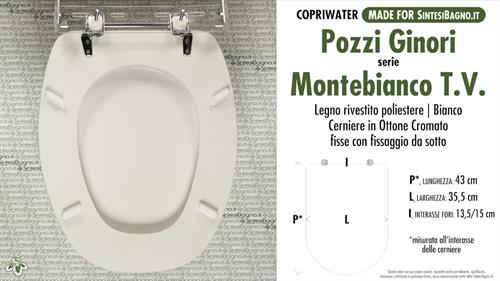 WC-Sitz MADE für wc MONTEBIANCO Old Type/POZZI GINORI Modell. Typ GEWIDMETER
