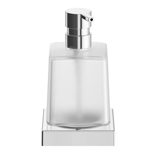 Tabletop soap dispenser with satined glass container. INDA DIVO Series