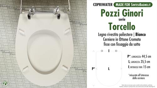 WC-Seat MADE for wc TORCELLO/POZZI GINORI Model. Type DEDICATED. Wood Covered