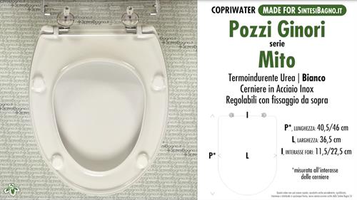 WC-Seat MADE for wc MITO POZZI GINORI model. PLUS Quality. Duroplast