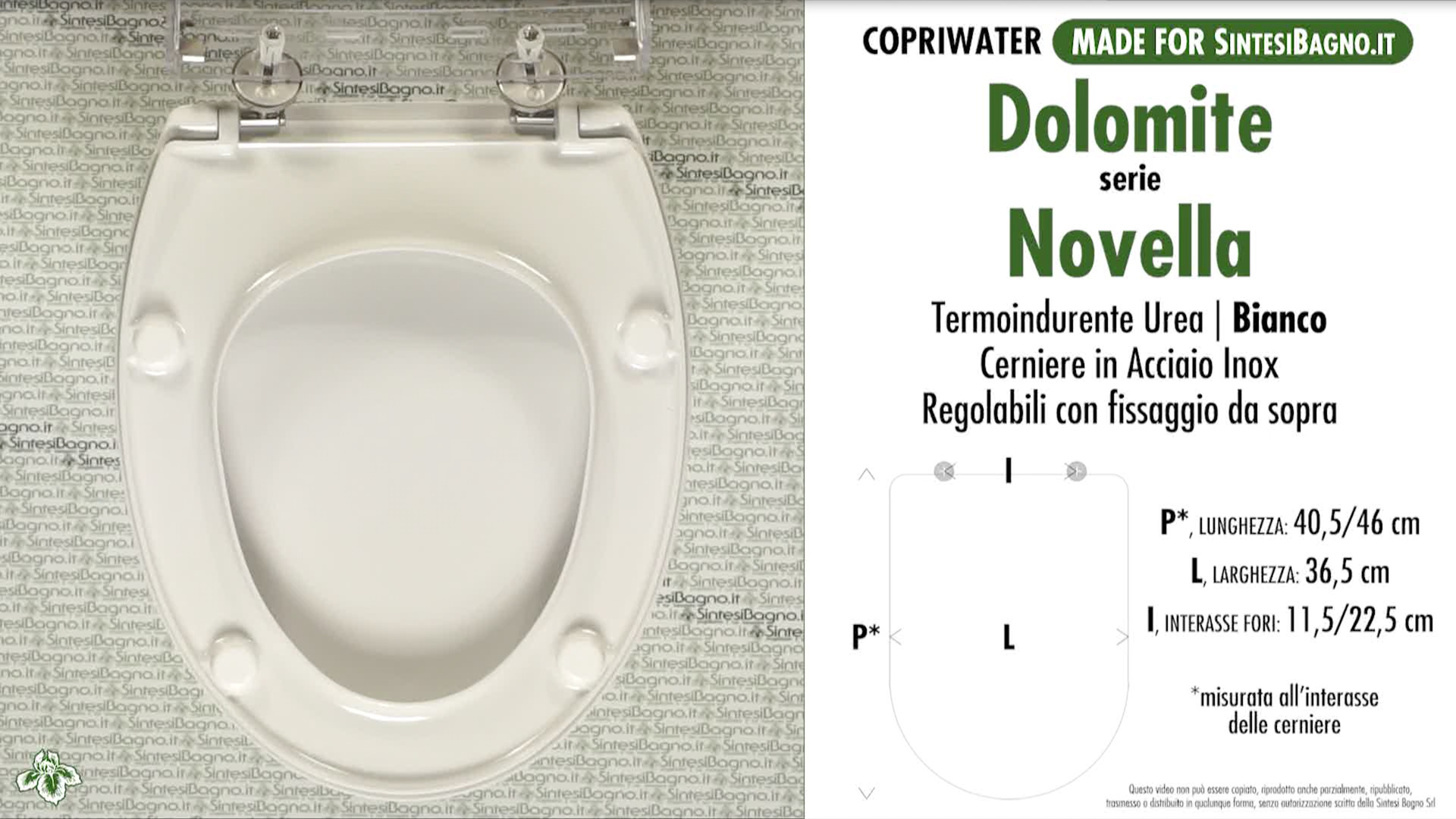 COPRIWATER per wc NOVELLA. DOLOMITE. SOFT CLOSE. Ricambio DEDICATO.  Duroplast ✓  online!