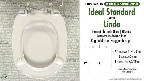 Abattant wc MADE pour LINDA IDEAL STANDARD modèle. PLUS Quality. Duroplast