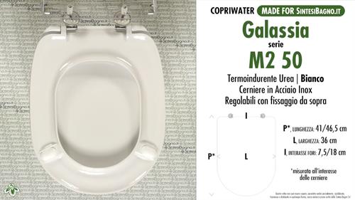 WC-Seat MADE for wc M2 50 GALASSIA model. PLUS Quality. Duroplast