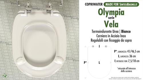 WC-Seat MADE for wc VELA OLYMPIA model. SOFT CLOSE. PLUS Quality. Duroplast