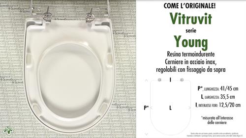 COPRIWATER per wc YOUNG. VITRUVIT. Ricambio “COME l’ORIGINALE”. Duroplast