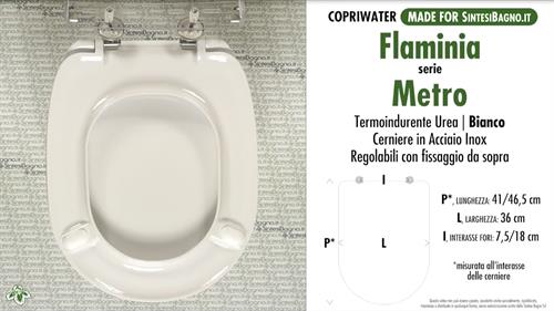 Abattant wc MADE pour METRO FLAMINIA modèle. SOFT CLOSE. PLUS Quality. Duroplast