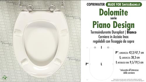 WC-Seat MADE for wc PIANO DESIGN DOLOMITE model. Type DEDICATED. Duroplast