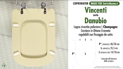 WC-Sitz MADE für wc DANUBIO VINCENTI Modell. CHAMPAGNE. Typ GEWIDMETER