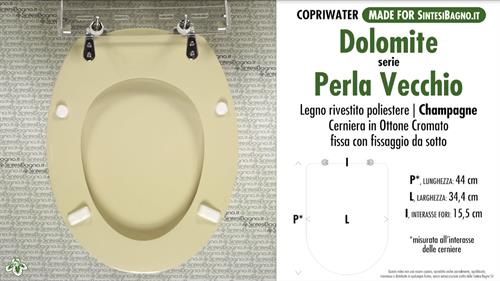 COPRIWATER per wc PERLA VECCHIO/CLASSIC. DOLOMITE. CHAMPAGNE. Ricambio DEDICATO
