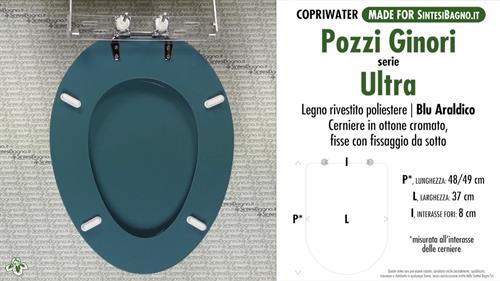 WC-Seat MADE for wc ULTRA/POZZI GINORI Model. HERALDIC BLUE. Type DEDICATED