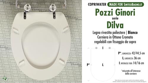 WC-Seat MADE for wc DILVA/POZZI GINORI Model. Type DEDICATED. Wood Covered