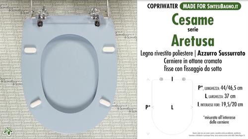 WC-Sitz MADE für wc ARETUSA CESAME Modell. BLUE WISPERTE. Typ GEWIDMETER