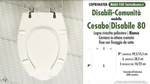WC-Seat for wc DISABLED. DISABILE 80 CESABO