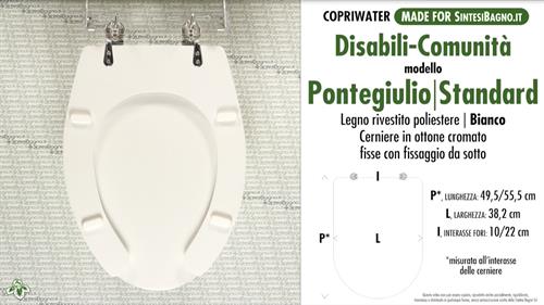 WC-Sitz für wc BEHINDERTER. PONTE GIULIO DISABILE STANDARD