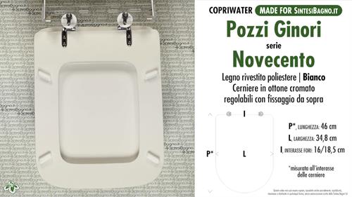 WC-Sitz MADE für wc NOVECENTO (900)/POZZI GINORI Modell. Typ GEWIDMETER