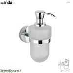 Wall-mounted soap dispenser with satined glass container. INDA/FORUM Series