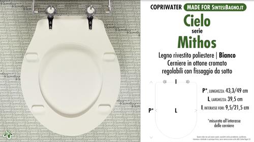 WC-Seat MADE for wc MITHOS CIELO Model. Type DEDICATED. Wood Covered