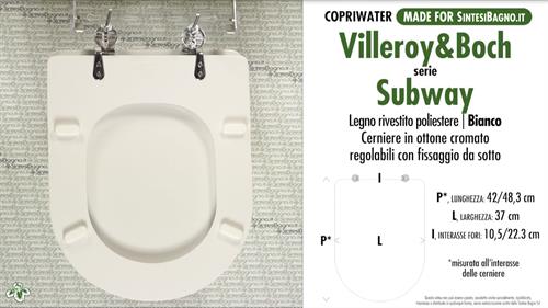 WC-Seat MADE for wc SUBWAY VILLEROY&BOCH Model. Type DEDICATED. Wood Covered