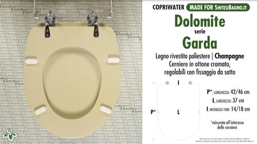 WC-Seat MADE for wc GARDA DOLOMITE Model. CHAMPAGNE. Type DEDICATED
