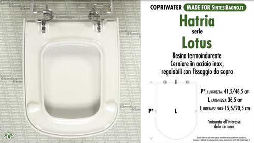 WC-Sitz MADE für wc LOTUS HATRIA Modell. Typ GEWIDMETER. Duroplast