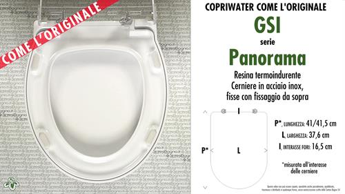 Abattant wc PANORAMA GSI modèle. Type “COMME L'ORIGINAL”. Duroplast ✓   online!